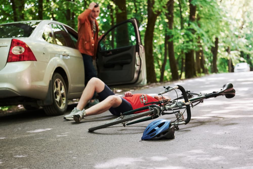 Dooring bicycle accident with a car